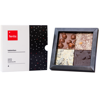 <b>¡Arma tu caja!</b><br/>Caja Tabletten<br/>4 unid. - 120 g.- chocolates -Feröz Chocolates